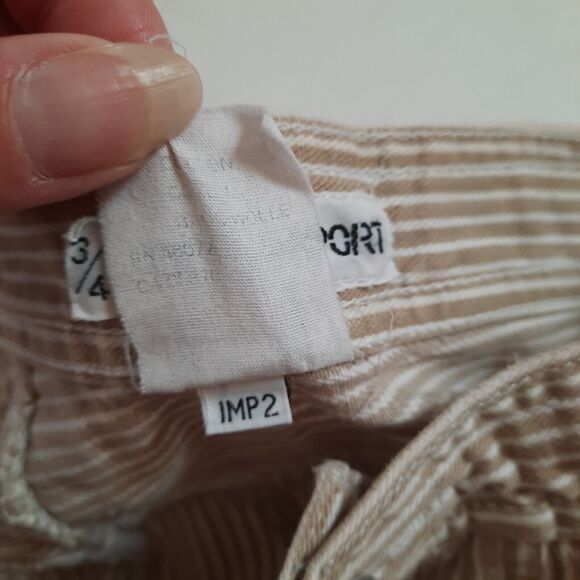 Vintage 1980s Esprit Sport Women's High Waisted Striped Pants Tapered Size 3/4 - Picture 3 of 11